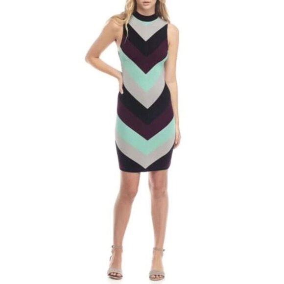 Free People I Got You Chevron Bodycon Dress Size XS - Picture 2 of 8